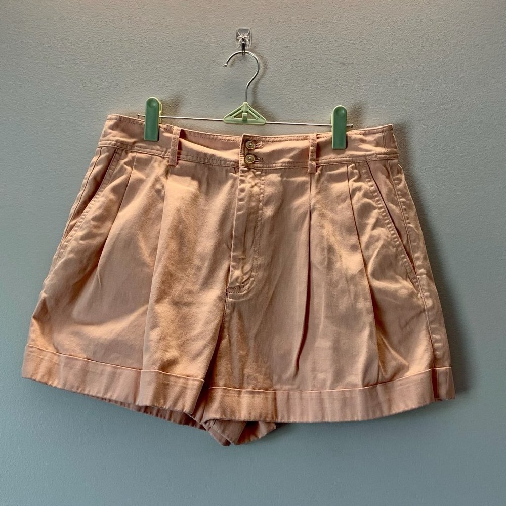 Salmon Pink Pleated Madewell Shorts